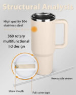 HEAVY Vacuum Insulated Tumbler CREAM - Image 3