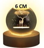 3D Crystal Ball Night Lamp(EIK) (6 cm) - Image 2