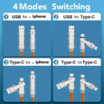 4 in 1 Orange Charging Cable - Image 5