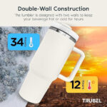 HEAVY Vacuum Insulated Tumbler CREAM - Image 9