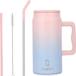 1500 ML Mug with Handle and Straw (Candy color) - Image 6