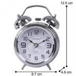 SILVER TWIN BELL ALARM CLOCK - Image 3