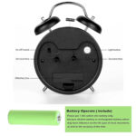 TWIN BELL BLACK CLOCK SMALL - Image 5