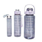 3 PCS Transparent Motivational Water Bottles