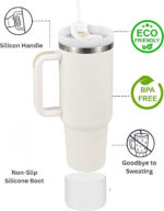 HEAVY Vacuum Insulated Tumbler CREAM - Image 4