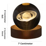 3D CRYSTAL BALL NIGHT LAMP(SATURN) (6 CM) - Image 6