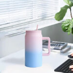 1500 ML Mug with Handle and Straw (Candy color)