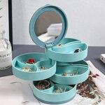 4-Layer 360 Degree Rotating ROUND Jewellery Organizer Box