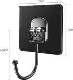 BLACK LARGE ADHESIVE WALL HOOKS HANGER (PACK OF 5) - Image 5