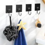 BLACK LARGE ADHESIVE WALL HOOKS HANGER (PACK OF 5) - Image 8