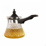 GLASS MILK WARMER POT WITH HANDLE