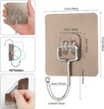 GOLDEN LARGE ADHESIVE WALL HOOKS HANGER (PACK OF 5)