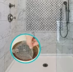 ROUND DISPOSABLE SHOWER DRAIN HAIR CATCHER MESH STICKERS (10 PC) - Image 3