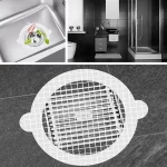 ROUND DISPOSABLE SHOWER DRAIN HAIR CATCHER MESH STICKERS (10 PC) - Image 12