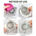 ROUND DISPOSABLE SHOWER DRAIN HAIR CATCHER MESH STICKERS (10 PC) - Image 5
