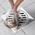 ROUND DISPOSABLE SHOWER DRAIN HAIR CATCHER MESH STICKERS (10 PC) - Image 7