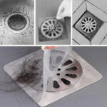 SQUARE DISPOSABLE SHOWER DRAIN HAIR CATCHER MESH STICKERS (10 PC) - Image 5