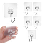 TRANSPARENT LARGE ADHESIVE WALL HOOKS HANGER (PACK OF 5) - Image 11