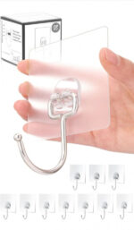 TRANSPARENT LARGE ADHESIVE WALL HOOKS HANGER (PACK OF 5) - Image 5