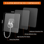 TRANSPARENT LARGE ADHESIVE WALL HOOKS HANGER (PACK OF 5) - Image 10