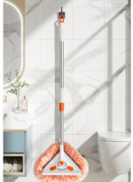 TRIANGLE MICROFIBER FLAT FLOOR MOP WITH LONG HANDLE