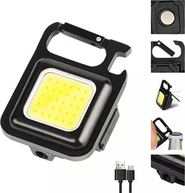 USB RECHARGEABLE MINI COB KEYCHAIN FLASHLIGHT_8 USB RECHARGEABLE MINI COB KEYCHAIN FLASHLIGHT - Image 1