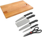 WOODEN CHOPPING BOARD 5-PCS KNIFE SET - Image 3